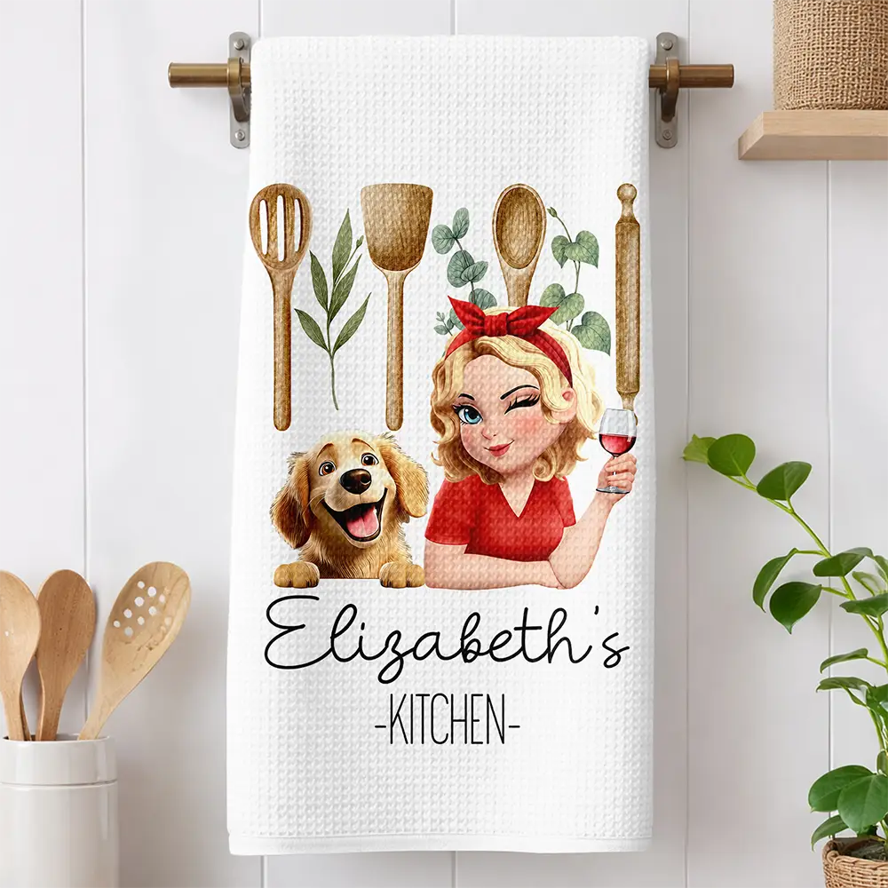 Mom Grandma Kitchen Dog Cat - Personalized Kitchen Towel