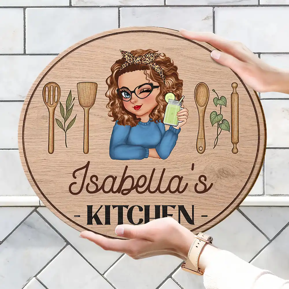 Mom Grandma Kitchen - Personalized Custom Shaped Wood Sign - Image 6