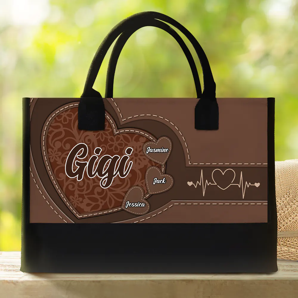 Mom Grandma Little Sweethearts - Personalized Canvas Tote Bag - Image 2