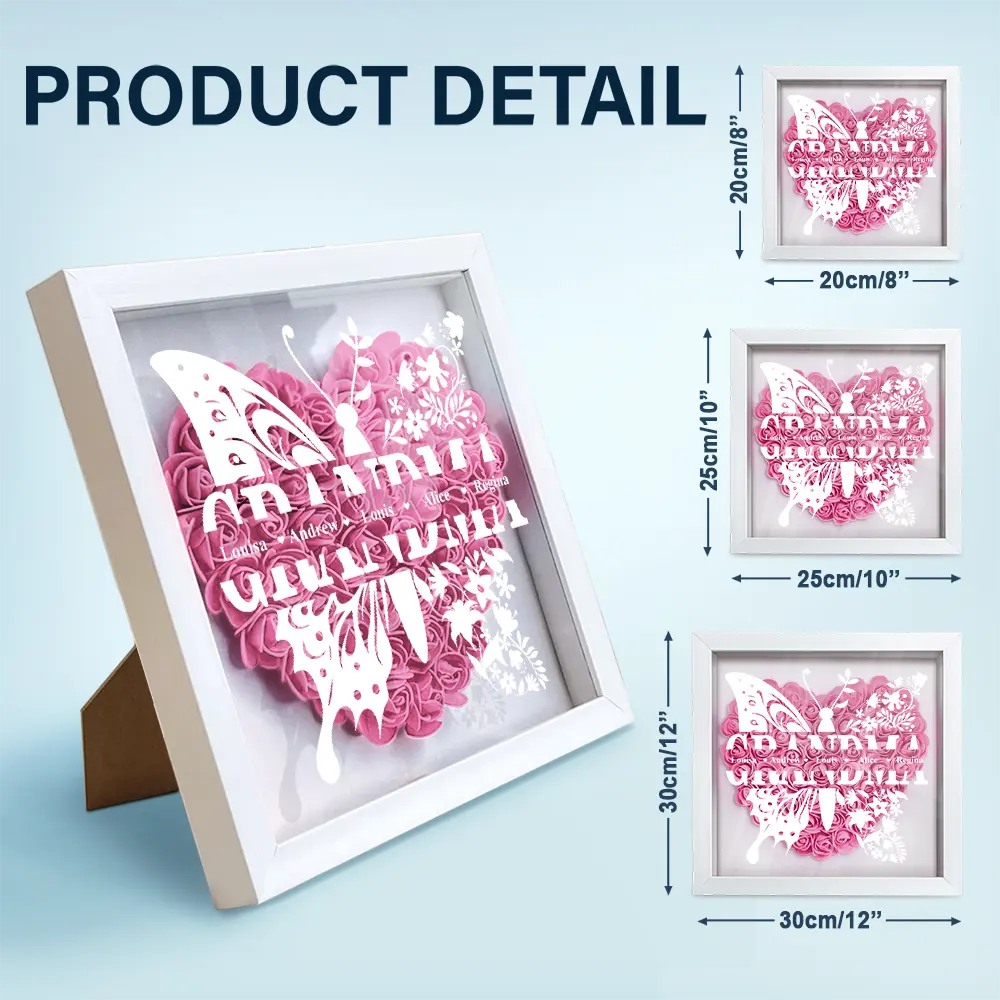 Mom Grandma Nana Butterfly - Personalized Flower Shadow Box - Image 5