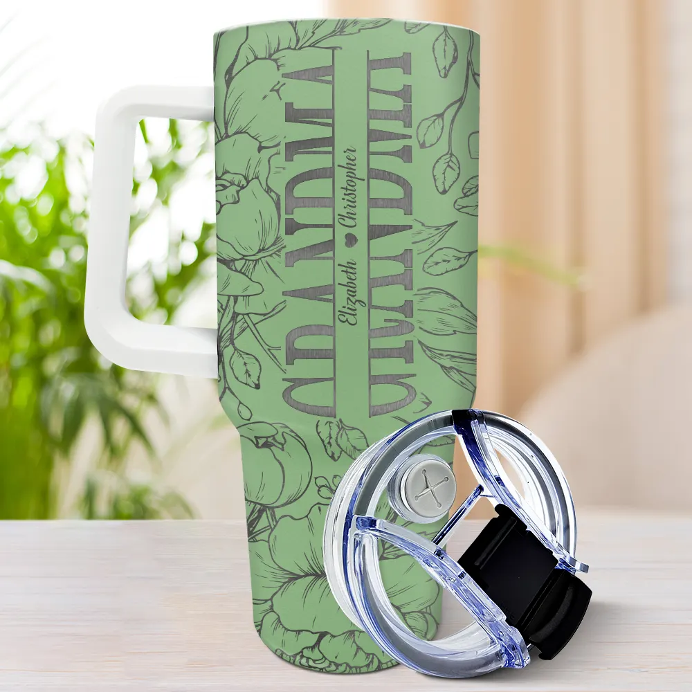 Mom Grandma Nana - Personalized 40oz Tumbler With Straw - Image 3