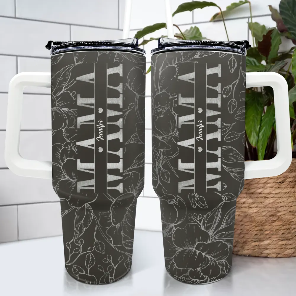 Mom Grandma Nana - Personalized 40oz Tumbler With Straw - Image 4