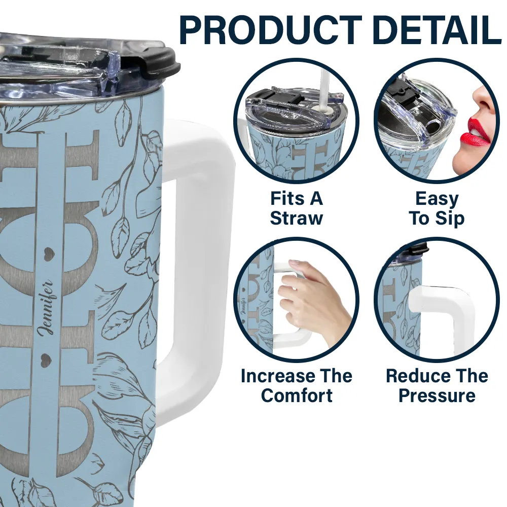 Mom Grandma Nana - Personalized 40oz Tumbler With Straw - Image 5