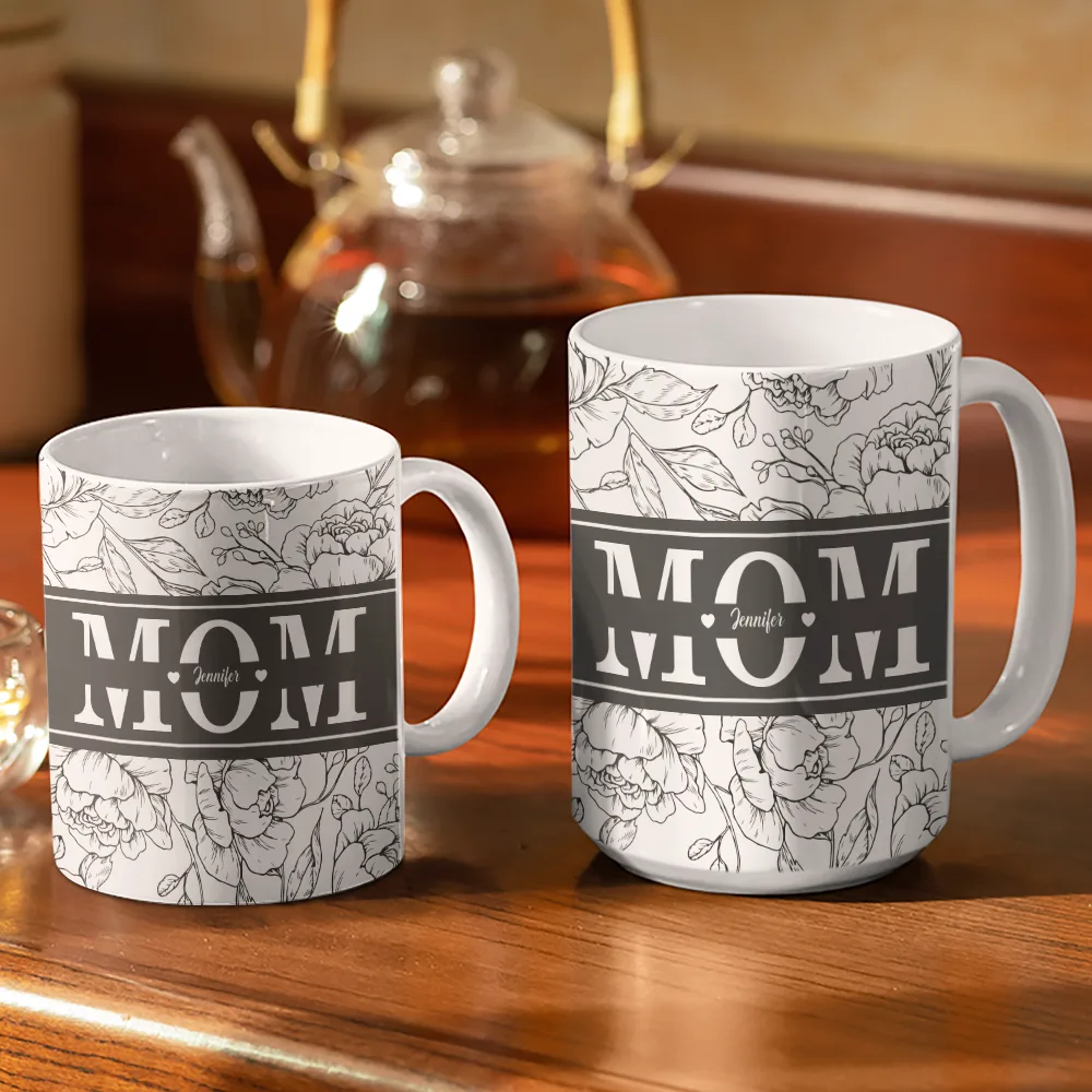 Mom Grandma Nana - Personalized White Edge-to-Edge Mug - Image 3