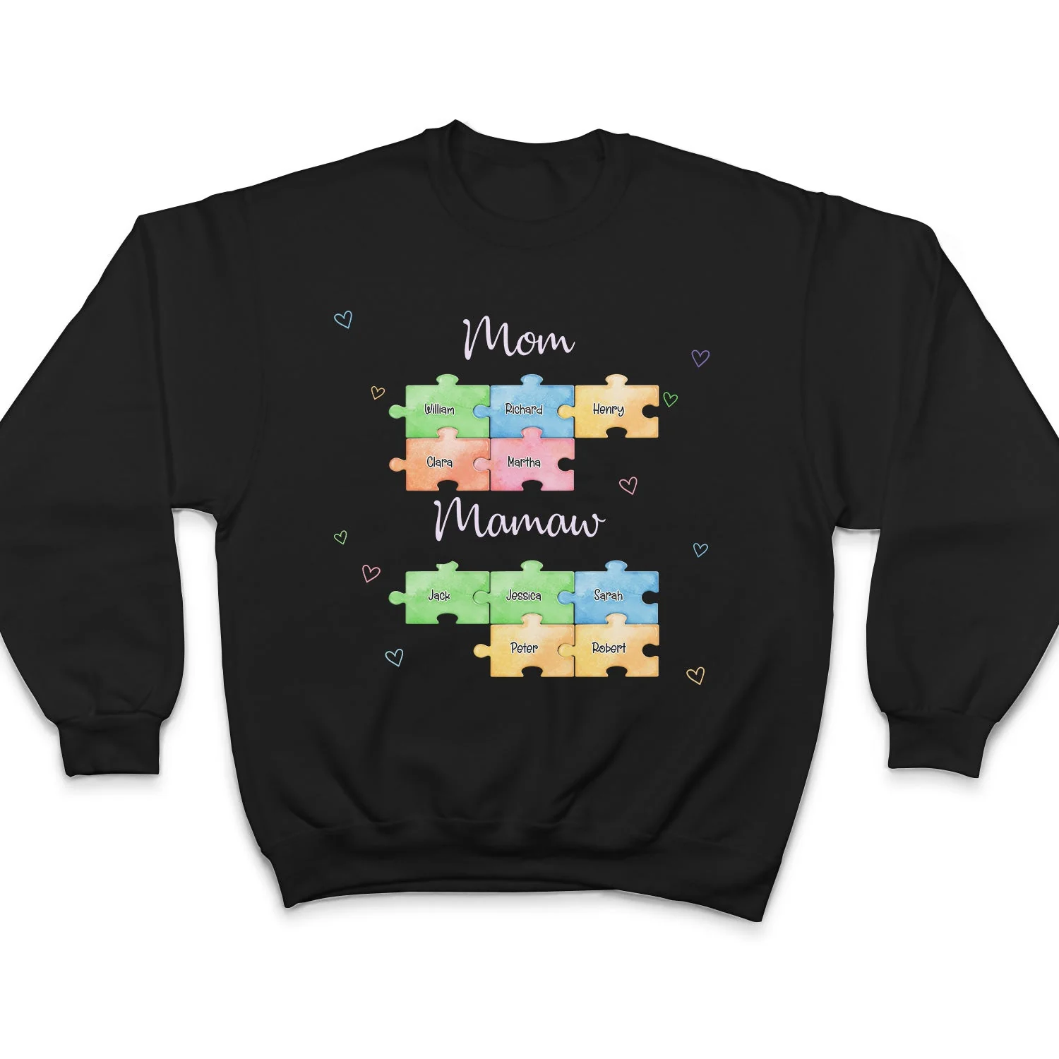 Mom Grandma Puzzle - Gift For Mom, Grandma - Personalized Custom T Shirt - Image 5