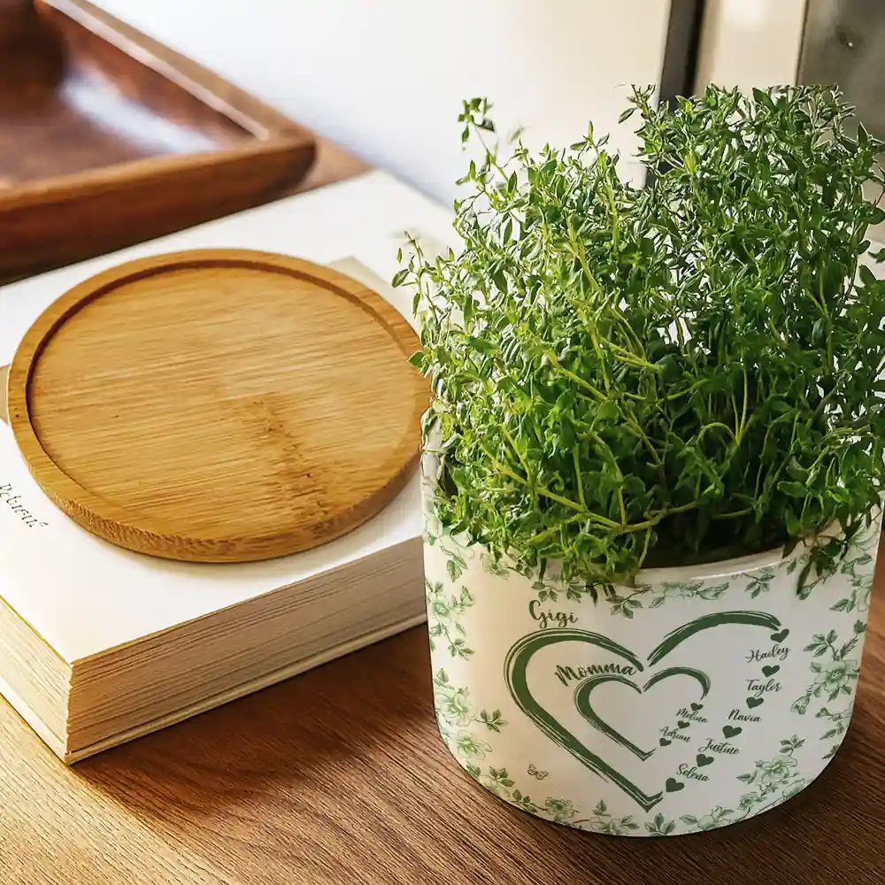Mom Grandma Sweethearts - Personalized Ceramic Plant Pot - Image 3