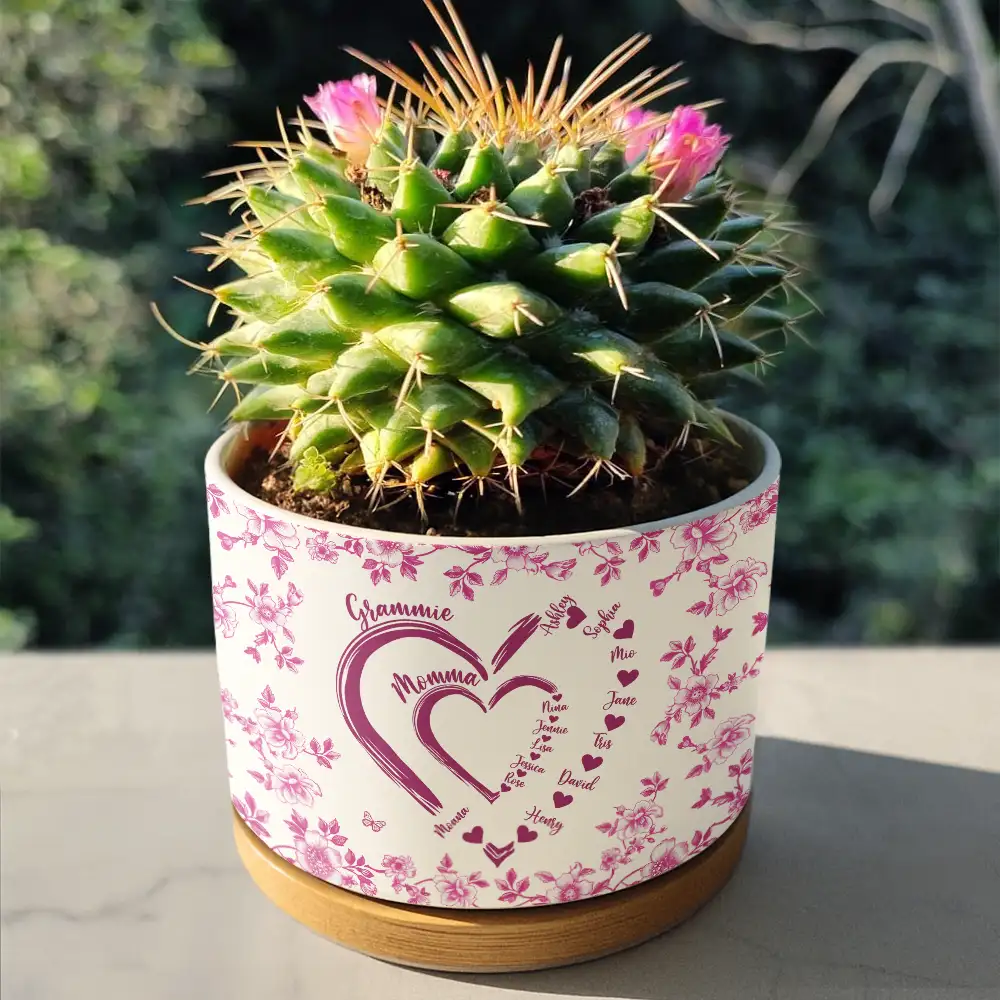 Mom Grandma Sweethearts - Personalized Ceramic Plant Pot - Image 4