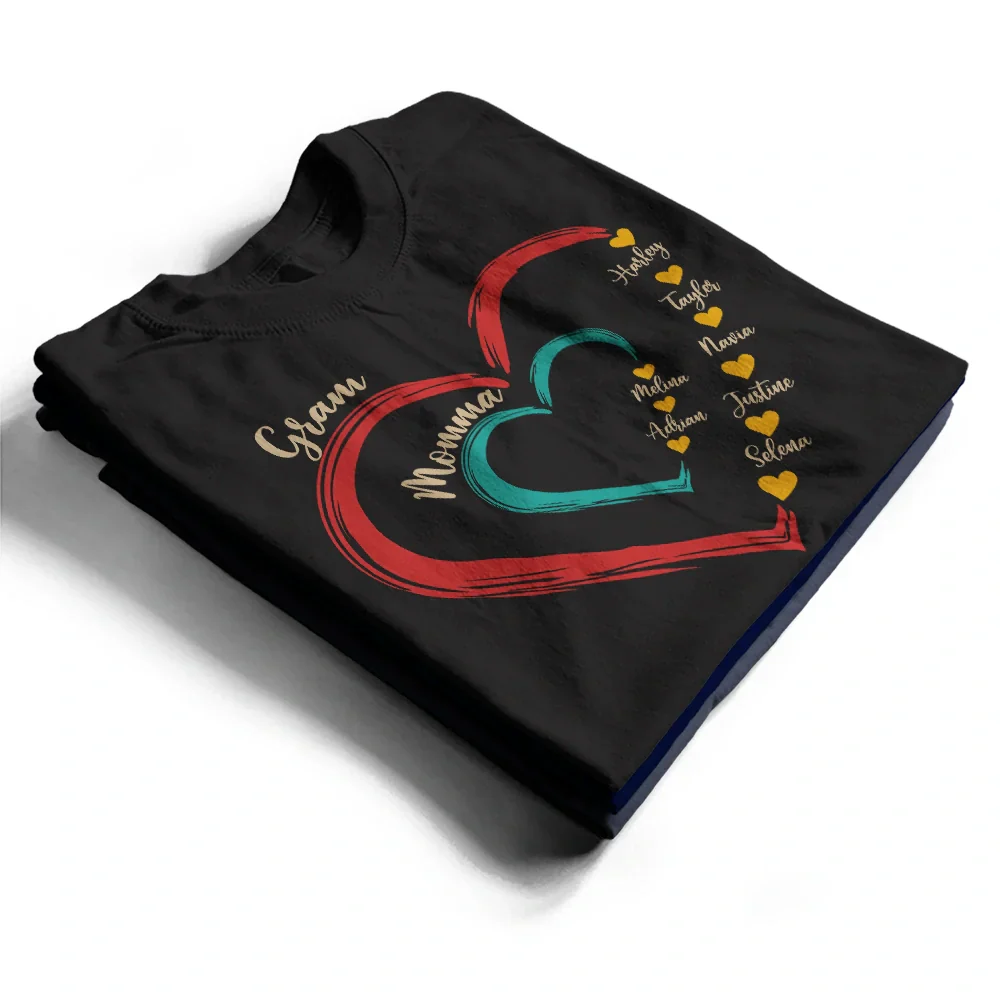 Mom Grandma Sweethearts Retro - Personalized T Shirt - Image 2