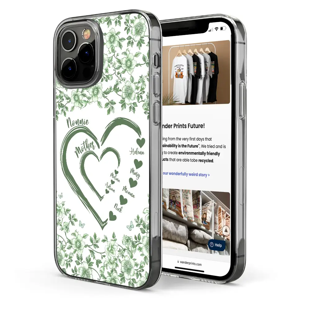 Mom Grandma Sweethearts Toile - Personalized Clear Phone Case - Image 4