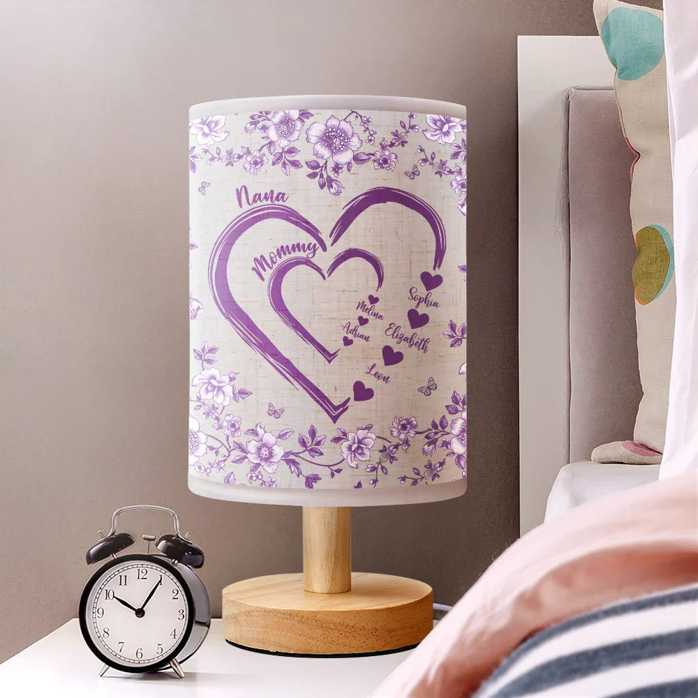 Mom Grandma Sweethearts Toile - Personalized Fabric Lamp - Image 2