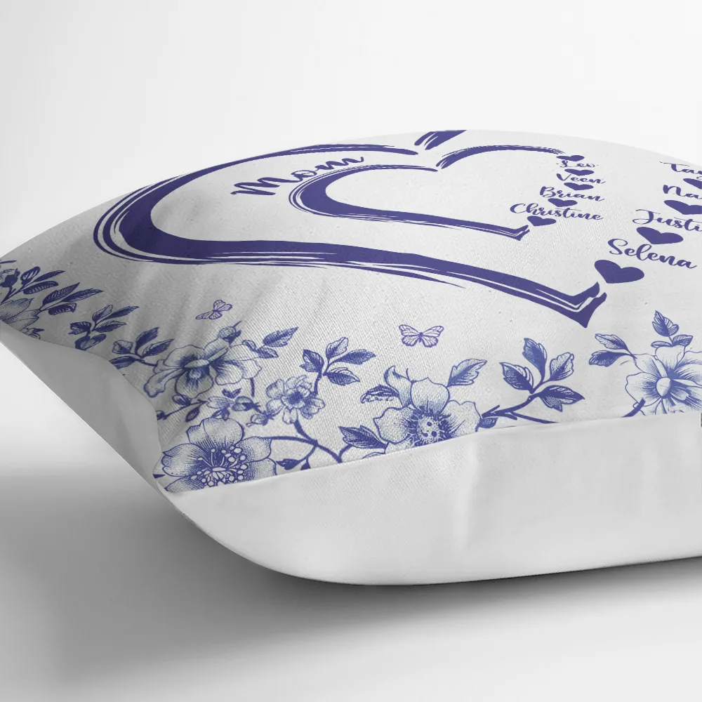 Mom Grandma Sweethearts Toile - Personalized Pillow - Image 3