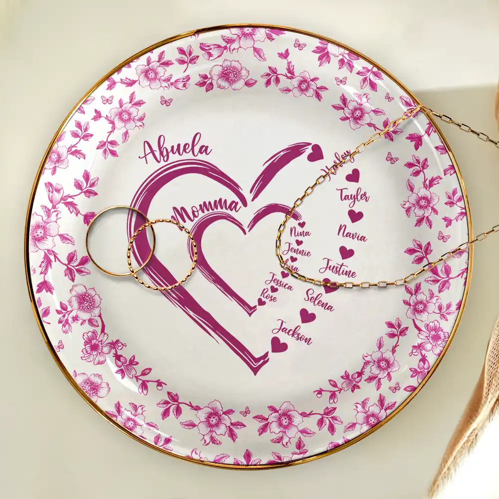 Mom Grandma Sweethearts Toile - Personalized Ring Dish - Image 4
