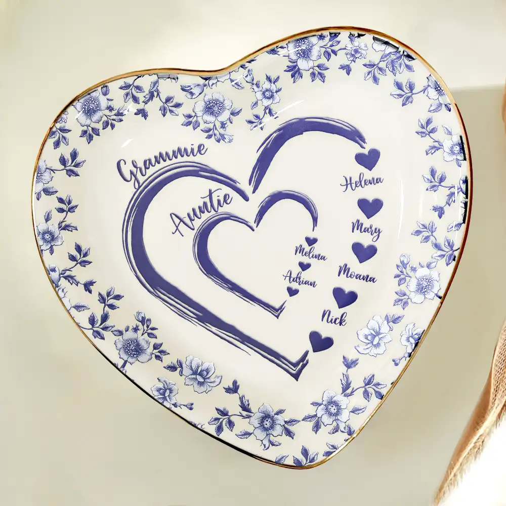 Mom Grandma Sweethearts Toile - Personalized Ring Dish - Image 5