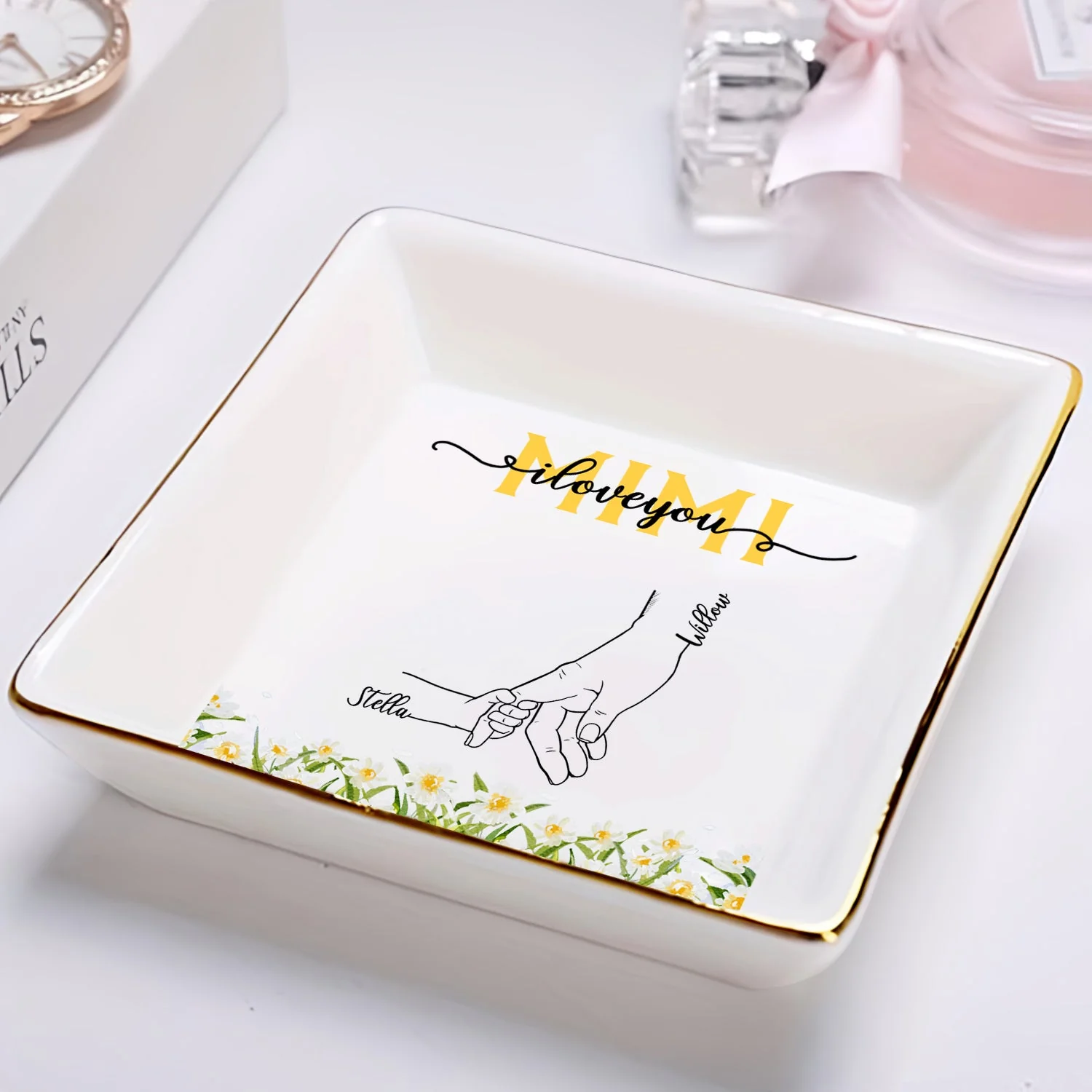 Mom Grandma We Love You - Gift For Mother, Grandmother - Personalized Ring Dish - Image 2