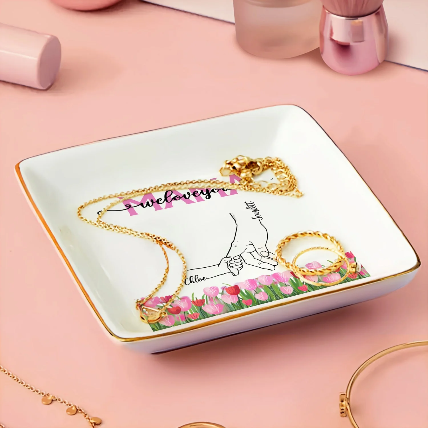Mom Grandma We Love You - Gift For Mother, Grandmother - Personalized Ring Dish - Image 3