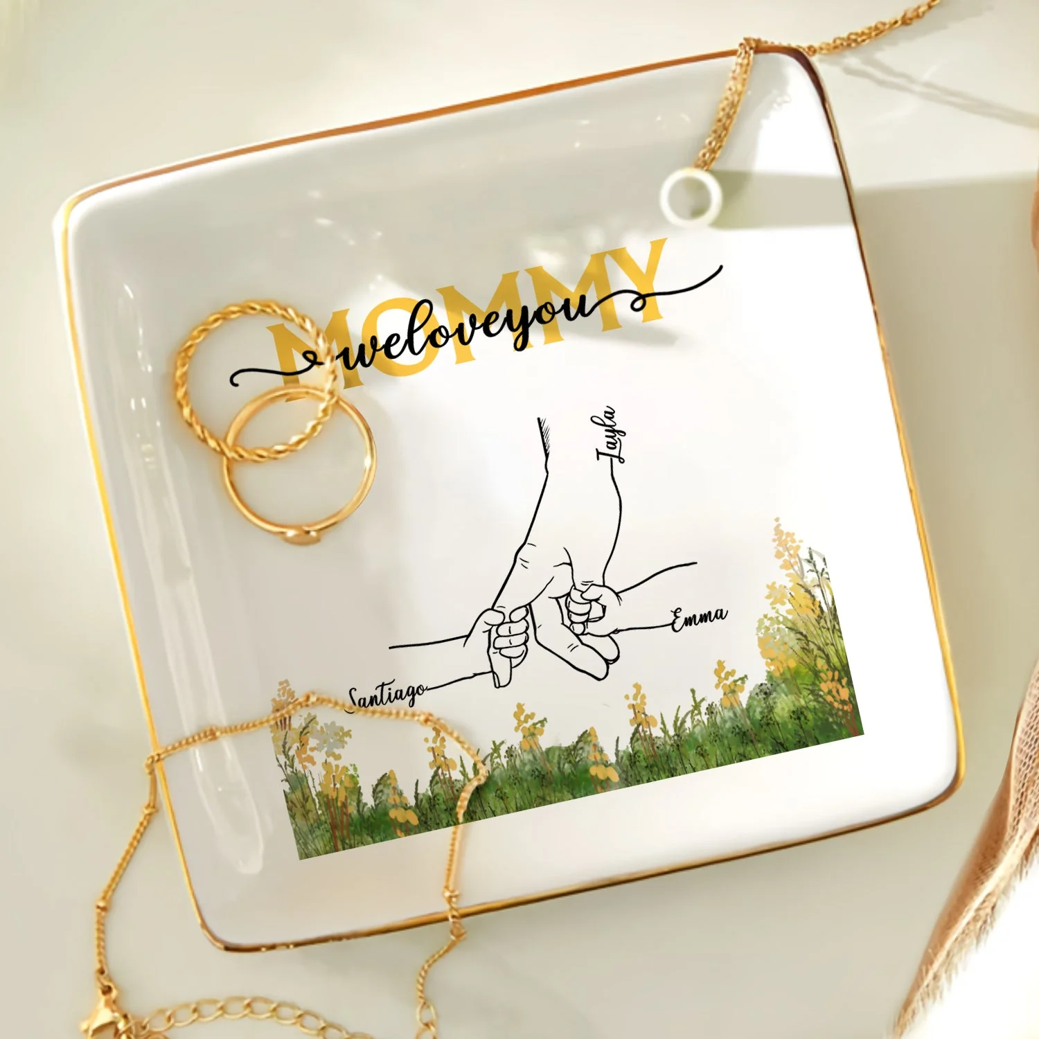 Mom Grandma We Love You - Gift For Mother, Grandmother - Personalized Ring Dish - Image 4
