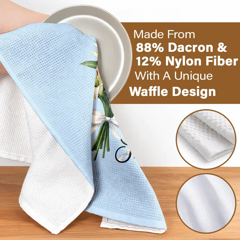 Mom Grandma Women Kitchen Birth Flower - Personalized Kitchen Towel - Image 4