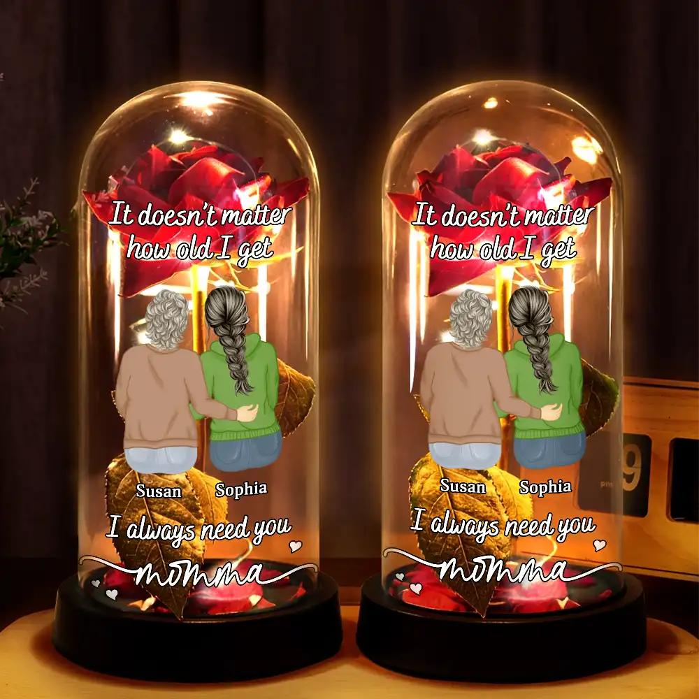 Mom I Always Need You - Personalized Everlasting Rose Dome Lamp - Image 2