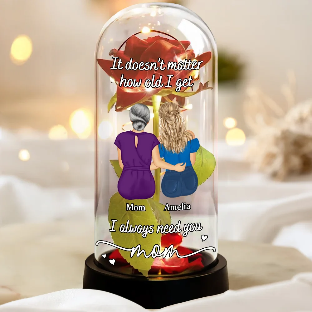 Mom I Always Need You - Personalized Everlasting Rose Dome Lamp - Image 3