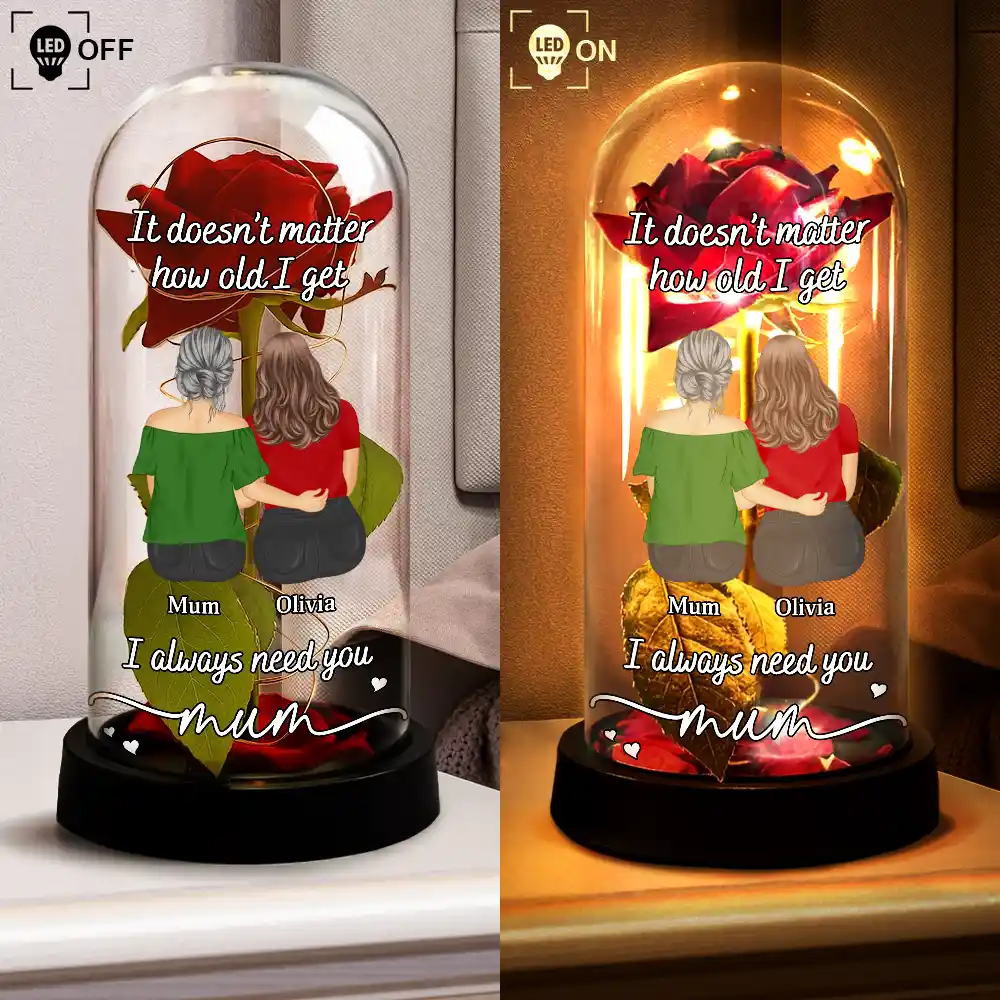 Mom I Always Need You - Personalized Everlasting Rose Dome Lamp - Image 4