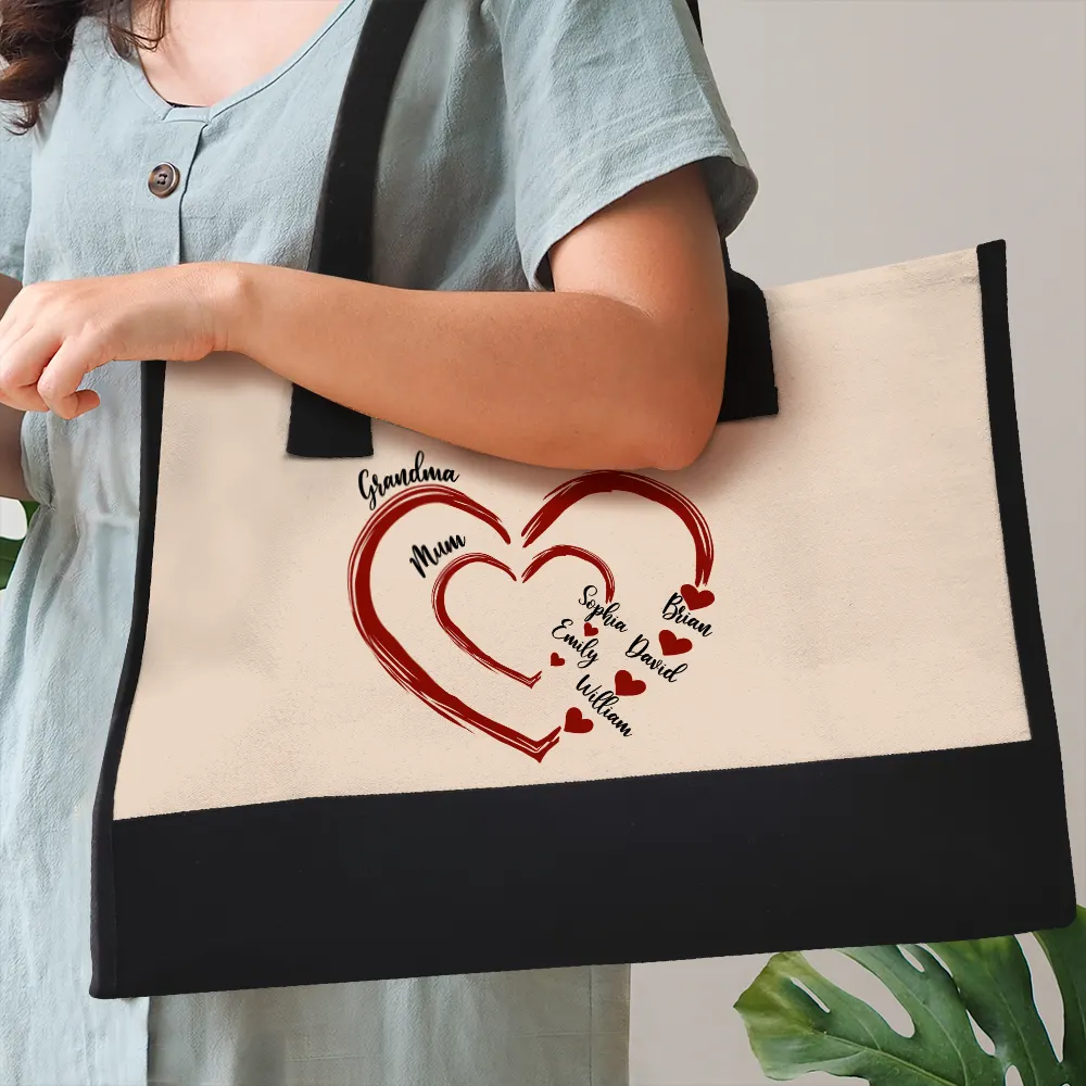 Mom Mum Grandma Sweethearts - Personalized Canvas Tote Bag - Image 3