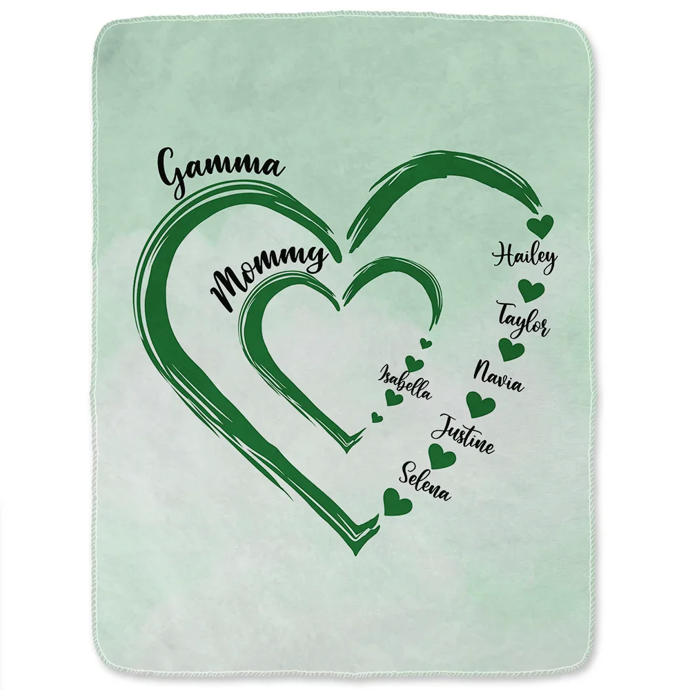 Mom Mum Grandma Sweethearts - Personalized Fleece Blanket, Sherpa Blanket - Image 2