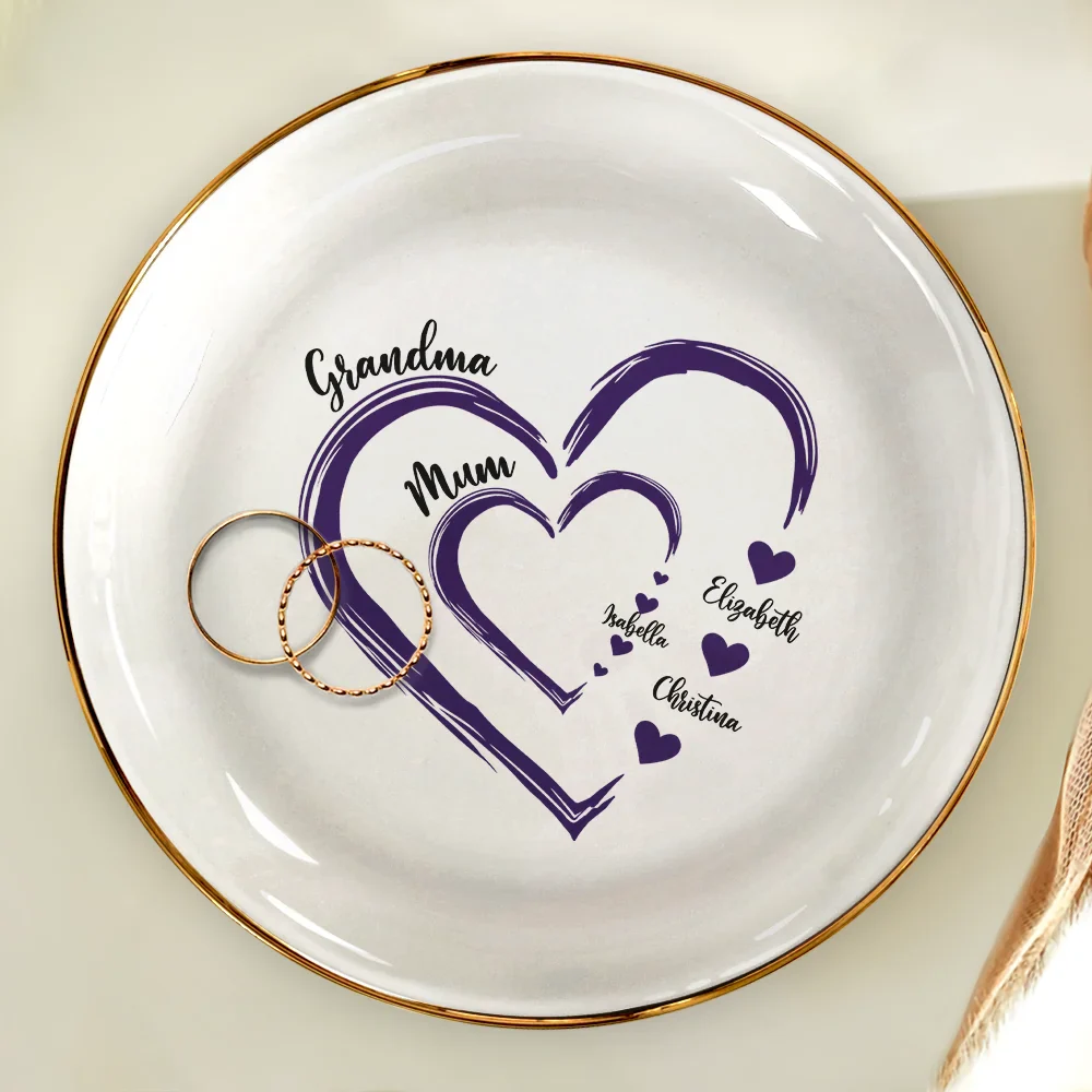 Mom Mum Grandma Sweethearts - Personalized Ring Dish - Image 4