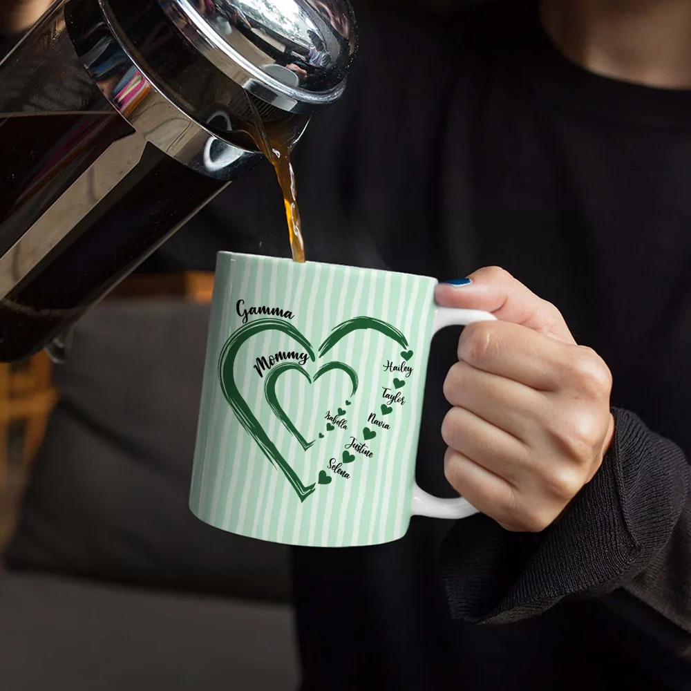 Mom Mum Grandma Sweethearts - Personalized White Edge-to-Edge Mug - Image 4