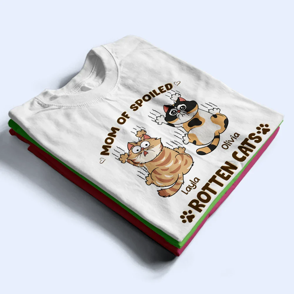 Mom Of Spoiled Rotten Cats - Personalized T Shirt - Image 2