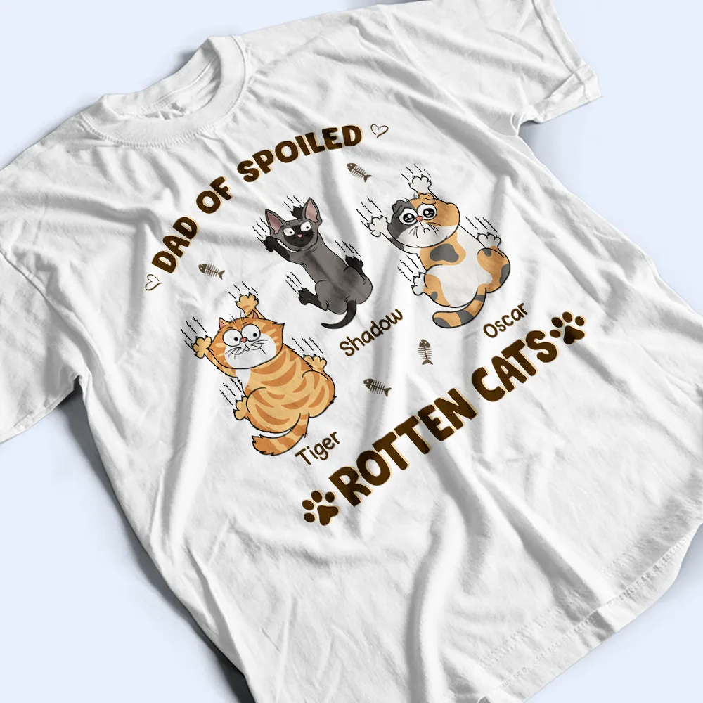 Mom Of Spoiled Rotten Cats - Personalized T Shirt - Image 3