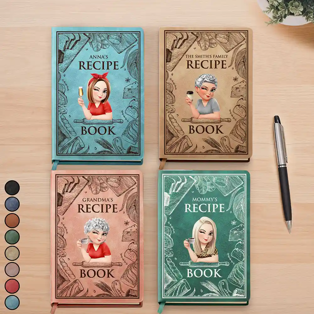 Mom Recipe Book - Personalized Leather Journal