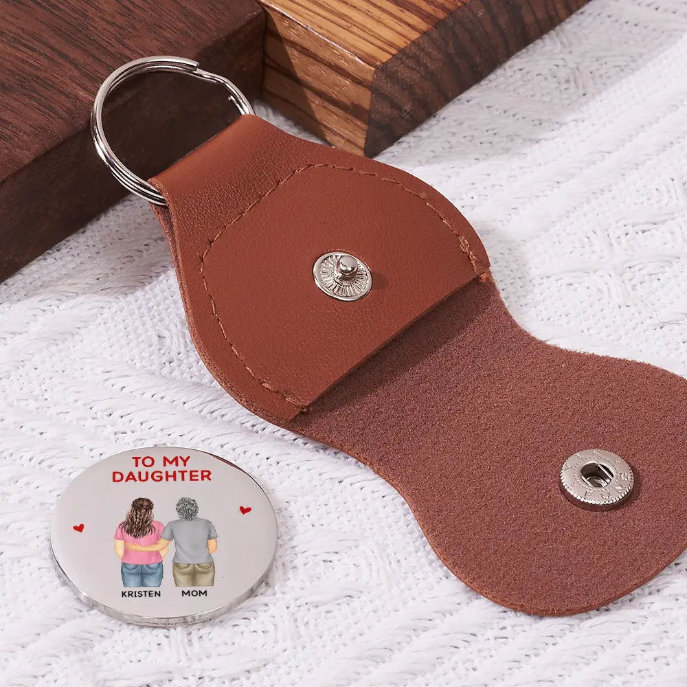 Mom Son Daughter Never Forget How Much I Love You - Personalized Leather Pocket Hug - Image 2
