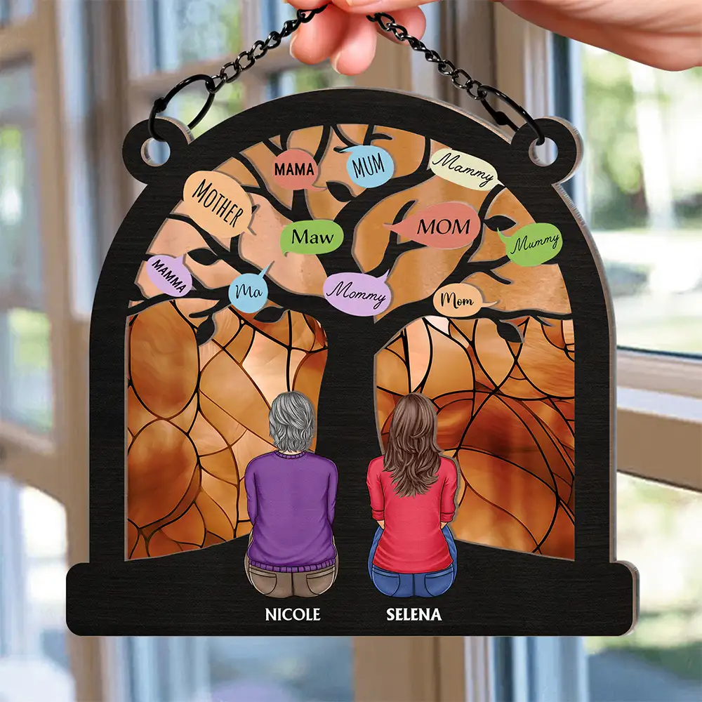 Mom Tree - Personalized Window Hanging Suncatcher Ornament - Image 2