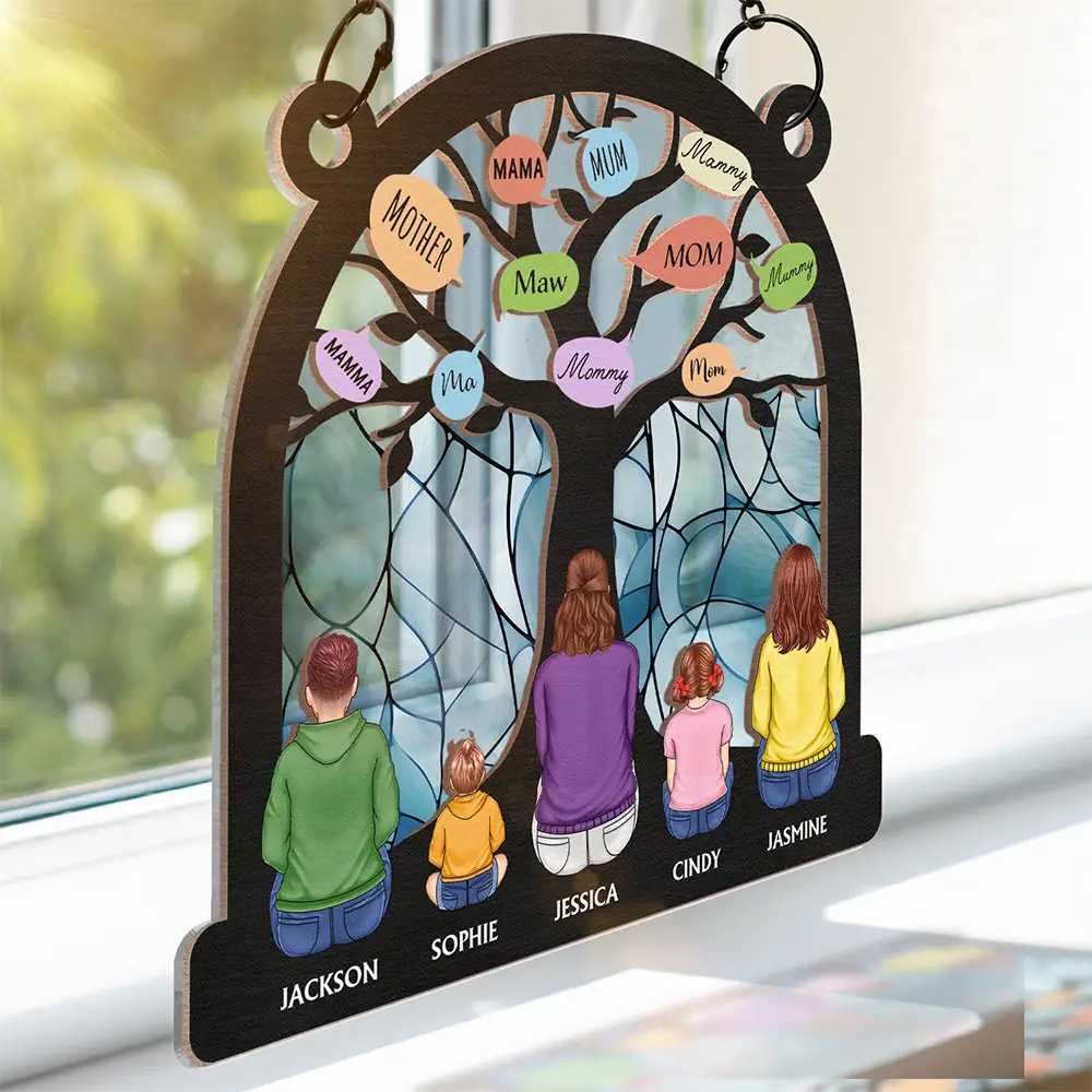 Mom Tree - Personalized Window Hanging Suncatcher Ornament - Image 3
