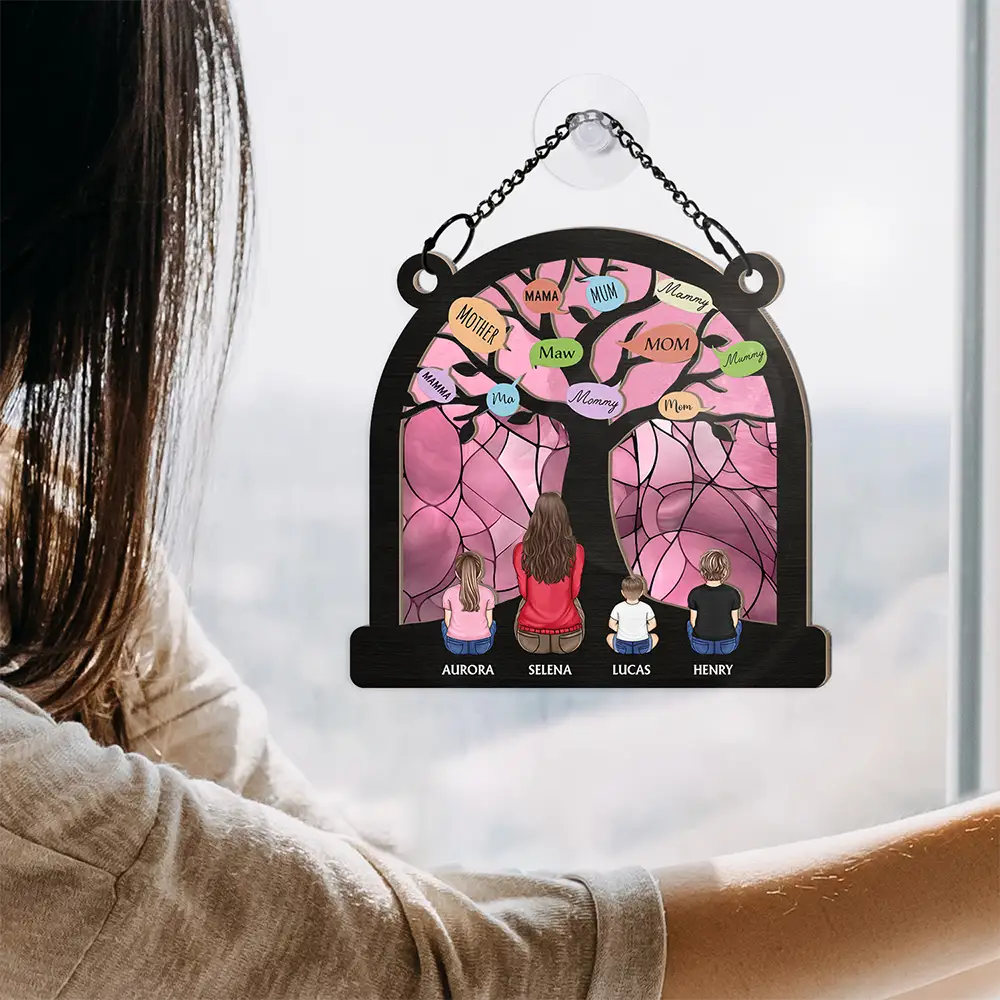 Mom Tree - Personalized Window Hanging Suncatcher Ornament - Image 4