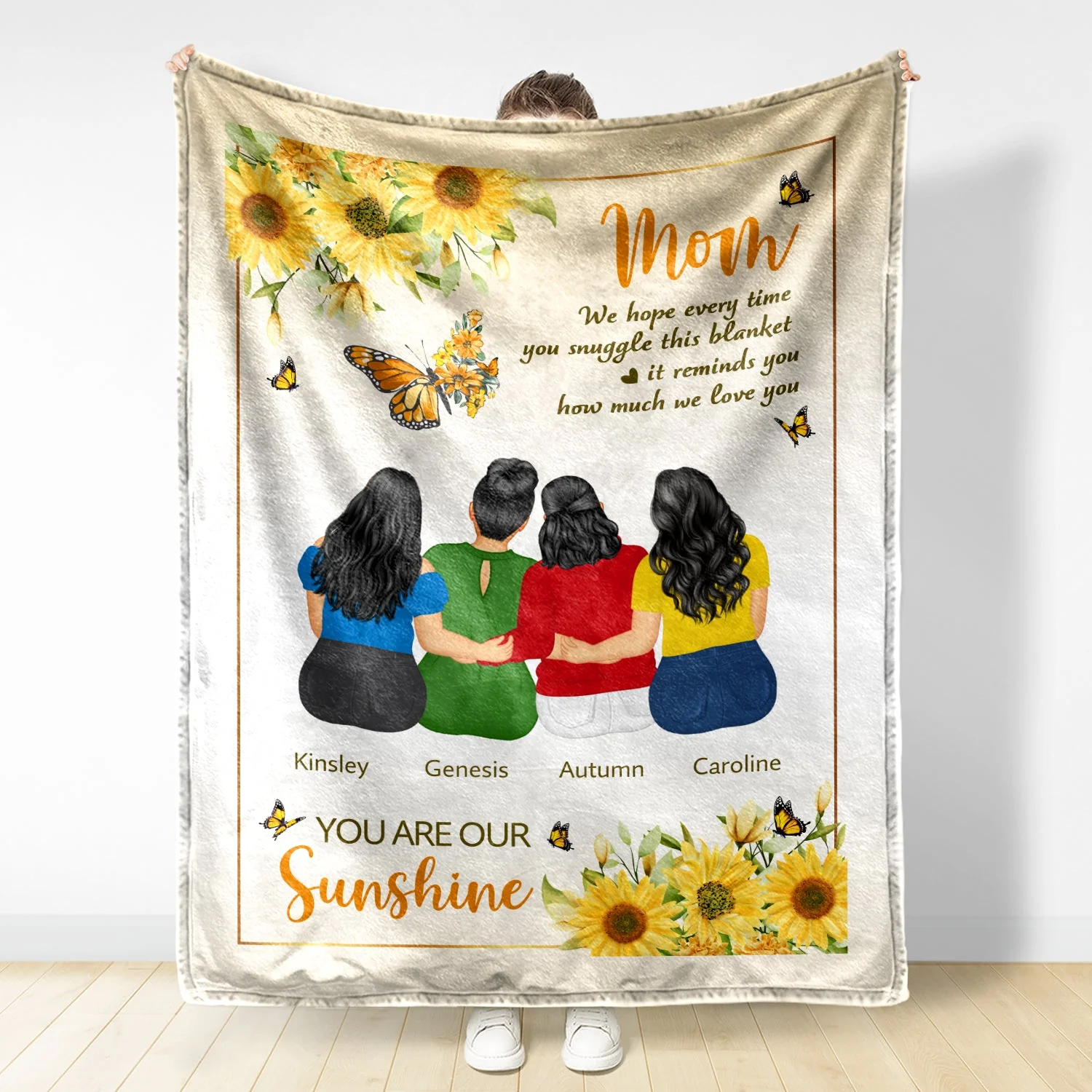 Mom You Are My Sunshine - Gift For Mom - Personalized Fleece Blanket - Image 2