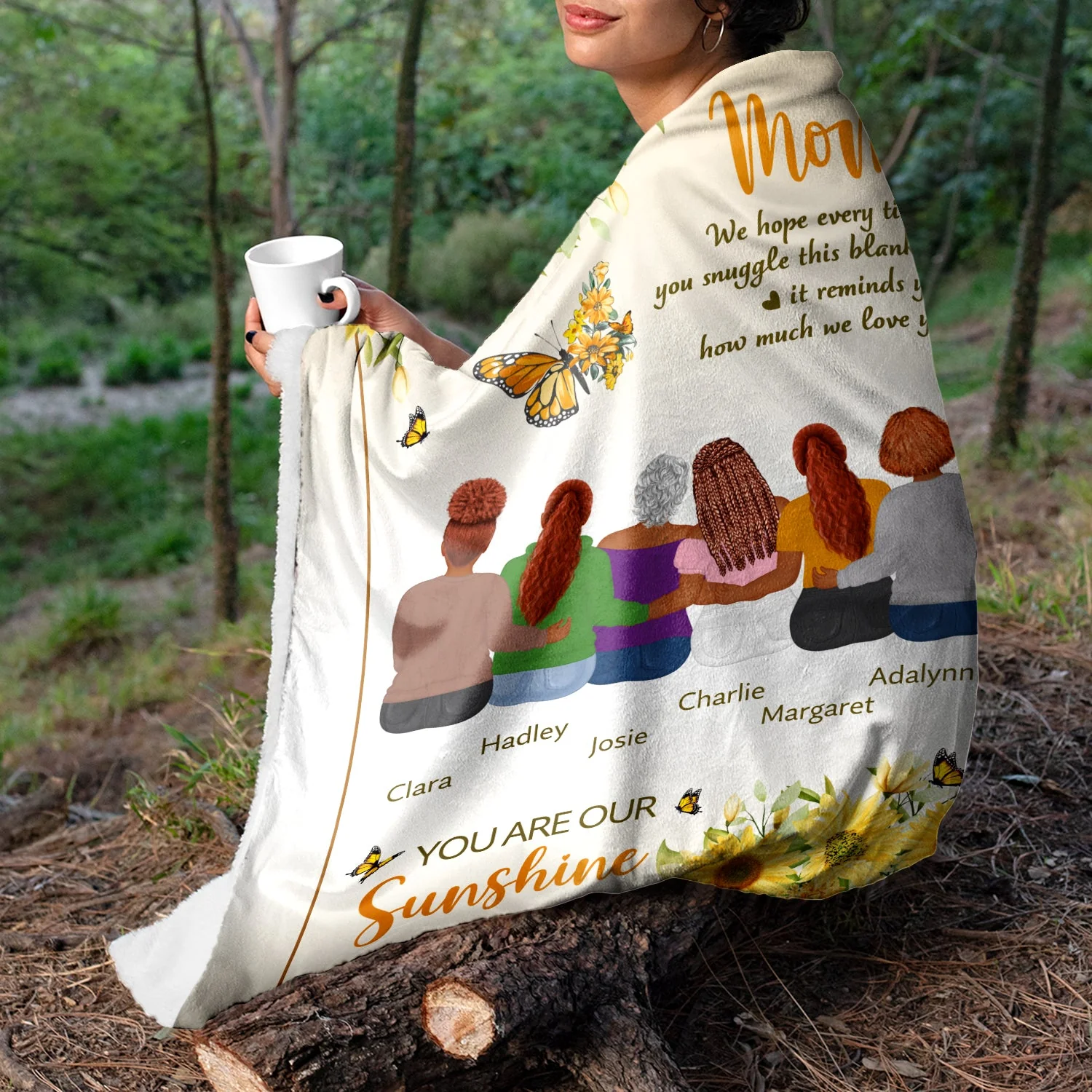Mom You Are My Sunshine - Gift For Mom - Personalized Fleece Blanket - Image 3