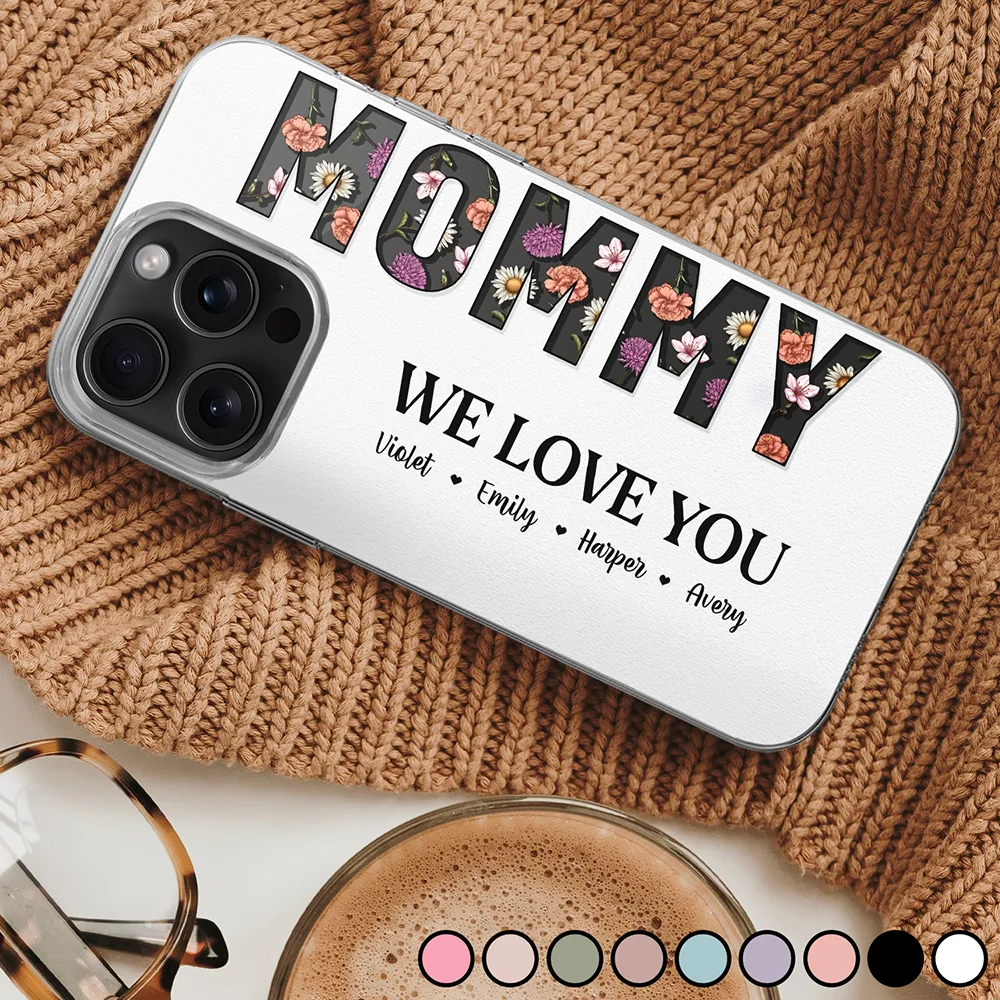 Mommy Grandma Birth Month Flower We Love You - Personalized Clear Phone Case
