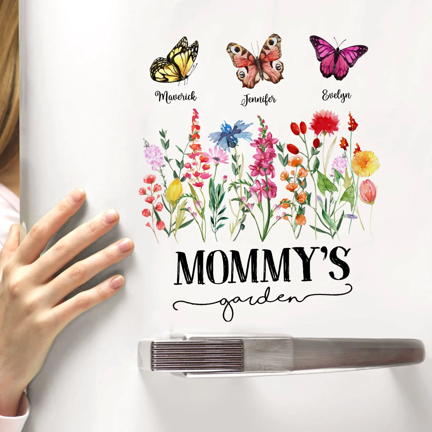 Mom's Grandma's Garden Butterflies - Gift For Mother, Nana, Grandmother - Personalized Decor Decal - Image 3