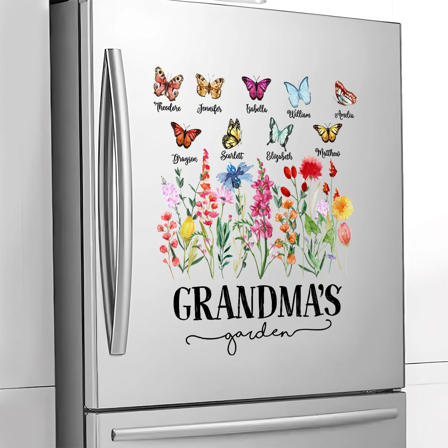 Mom's Grandma's Garden Butterflies - Gift For Mother, Nana, Grandmother - Personalized Decor Decal - Image 6