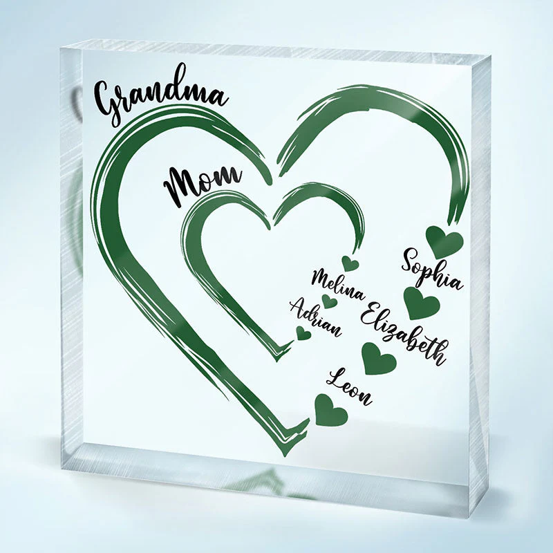 Mom's Grandma's Sweethearts - Gift For Mother, Grandmother - Personalized Square Shaped Acrylic Plaque - Image 2