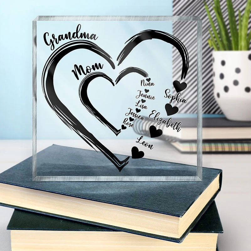 Mom's Grandma's Sweethearts - Gift For Mother, Grandmother - Personalized Square Shaped Acrylic Plaque - Image 4