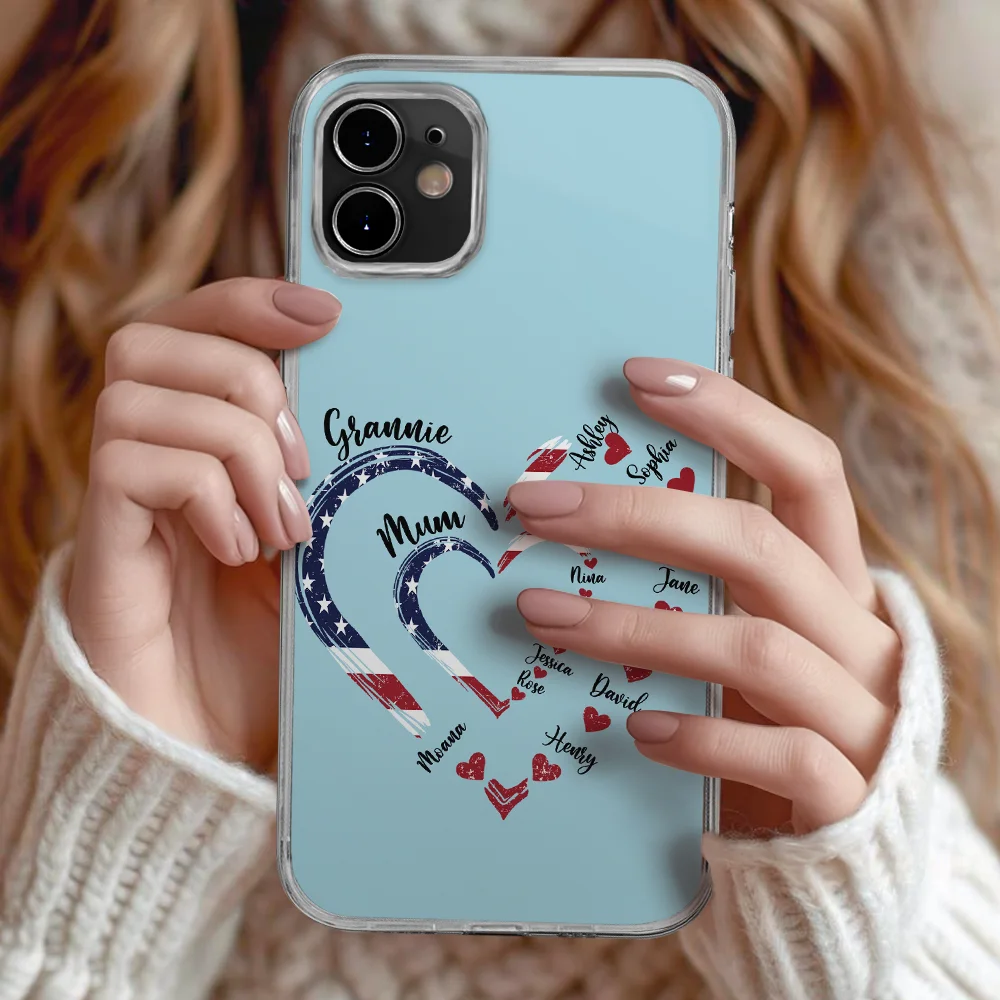 Mom's Grandma's Sweethearts Independence Day - Personalized Clear Phone Case - Image 2