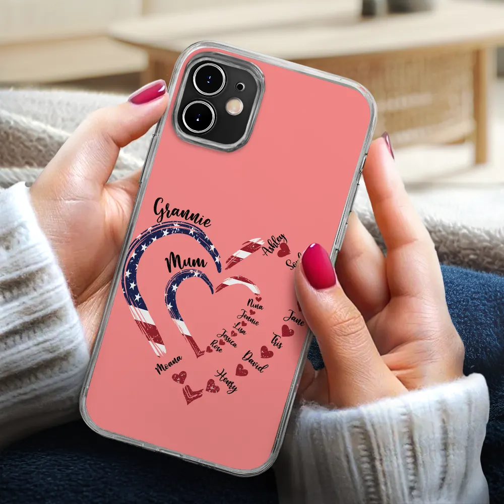 Mom's Grandma's Sweethearts Independence Day - Personalized Clear Phone Case - Image 3
