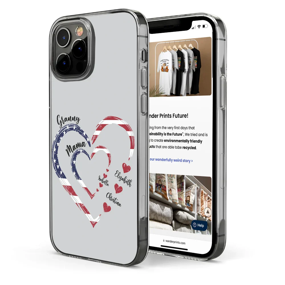 Mom's Grandma's Sweethearts Independence Day - Personalized Clear Phone Case - Image 4