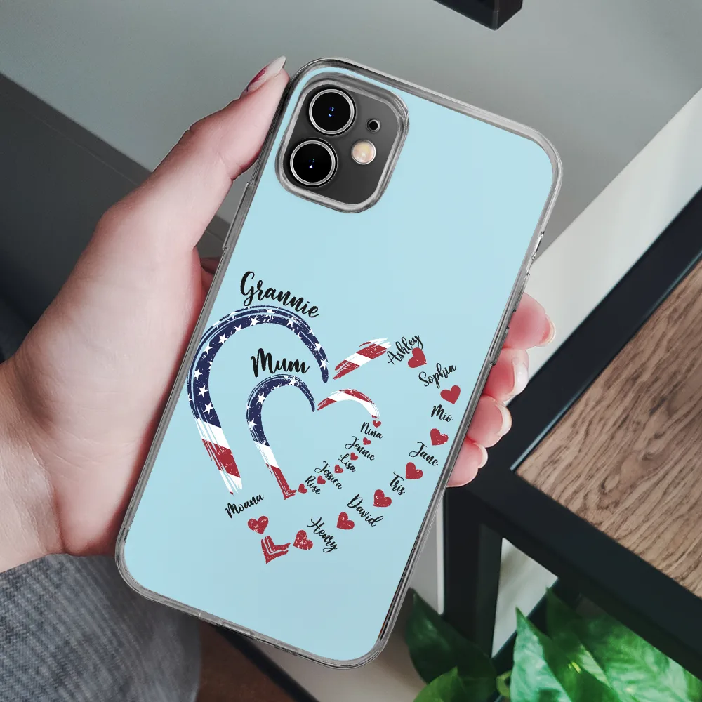 Mom's Grandma's Sweethearts Independence Day - Personalized Clear Phone Case - Image 6