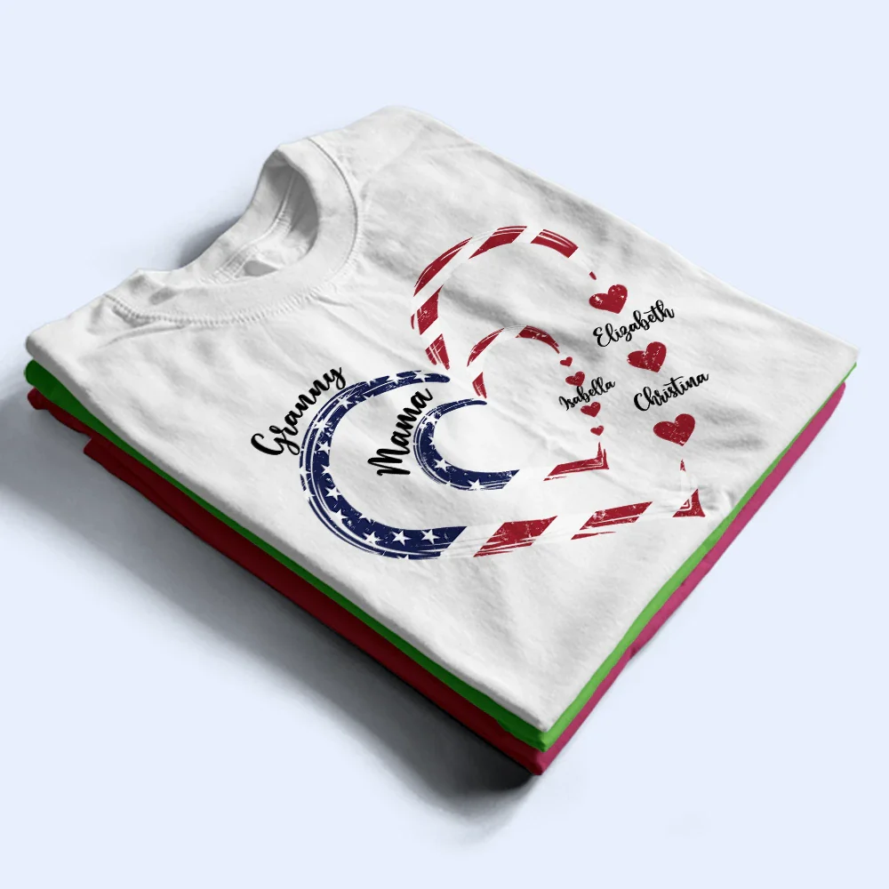 Mom's Grandma's Sweethearts Independence Day - Personalized T Shirt - Image 2