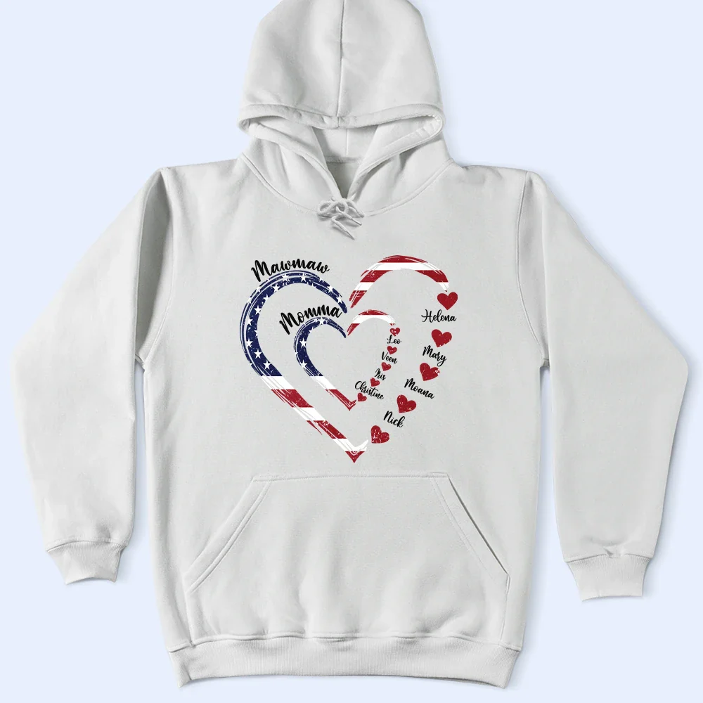Mom's Grandma's Sweethearts Independence Day - Personalized T Shirt - Image 4