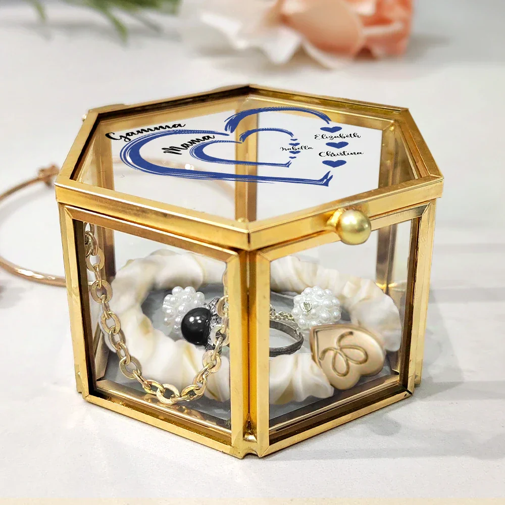 Mom's Grandma's Sweethearts - Personalized Glass Jewelry Box - Image 3