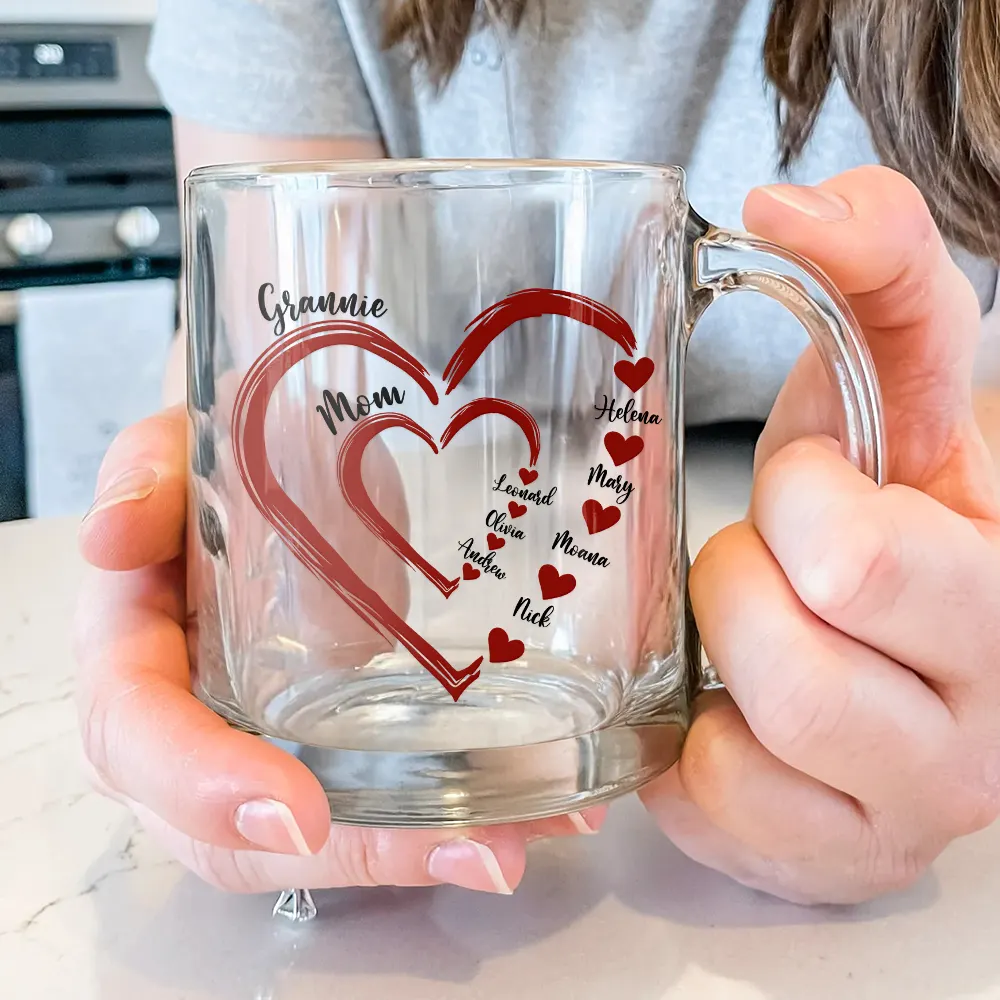 Mom's Grandma's Sweethearts - Personalized Glass Mug - Image 3